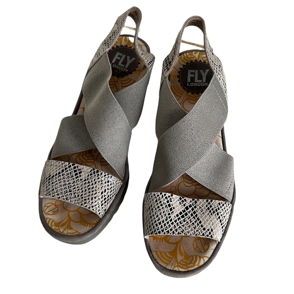 Fly London Snakeskin Print Sandals